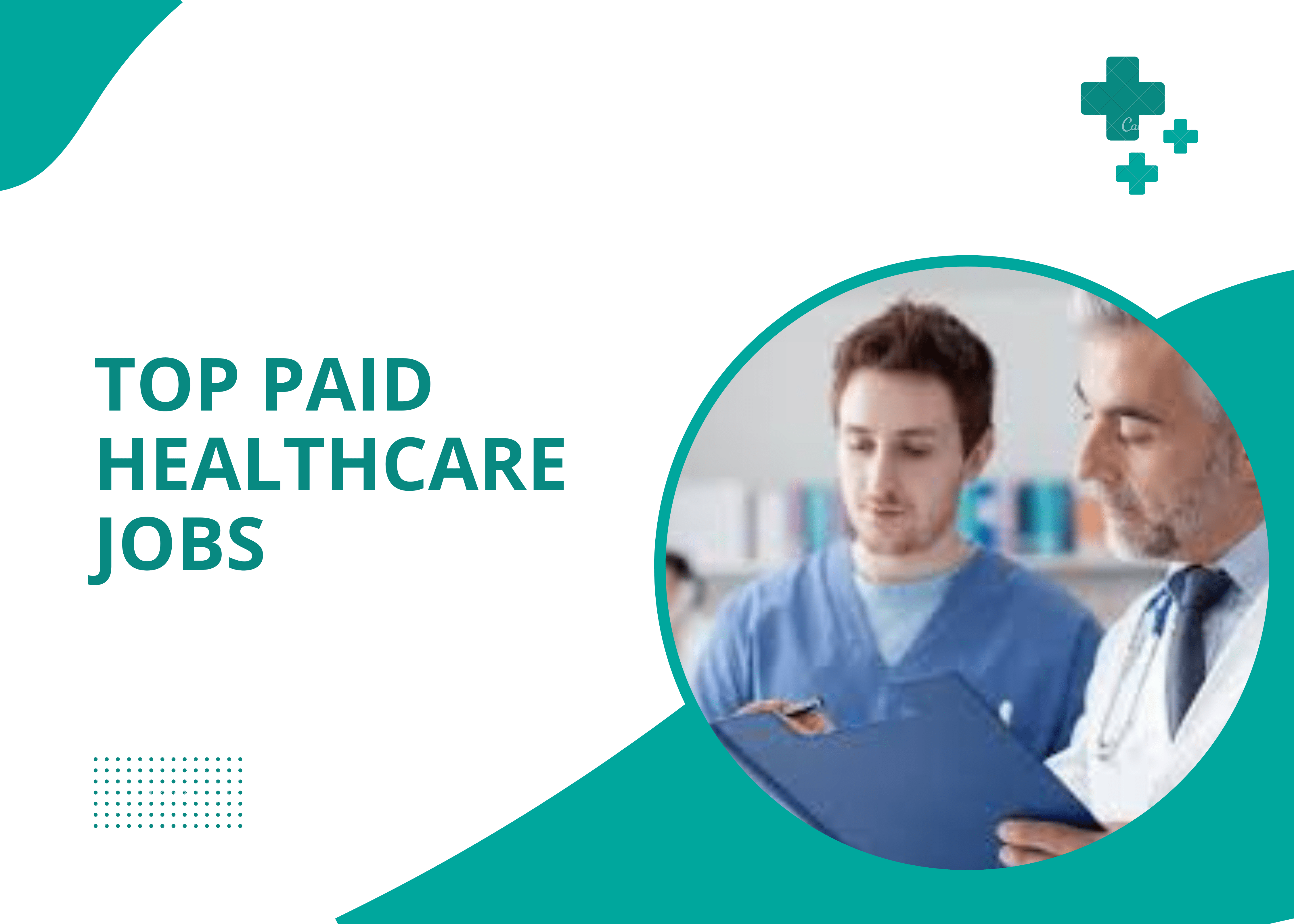 "Image featuring various healthcare-related symbols, including a stethoscope, medical cross, pills, and a heartbeat line, representing the top paid healthcare jobs and lucrative career paths in the medical field."
